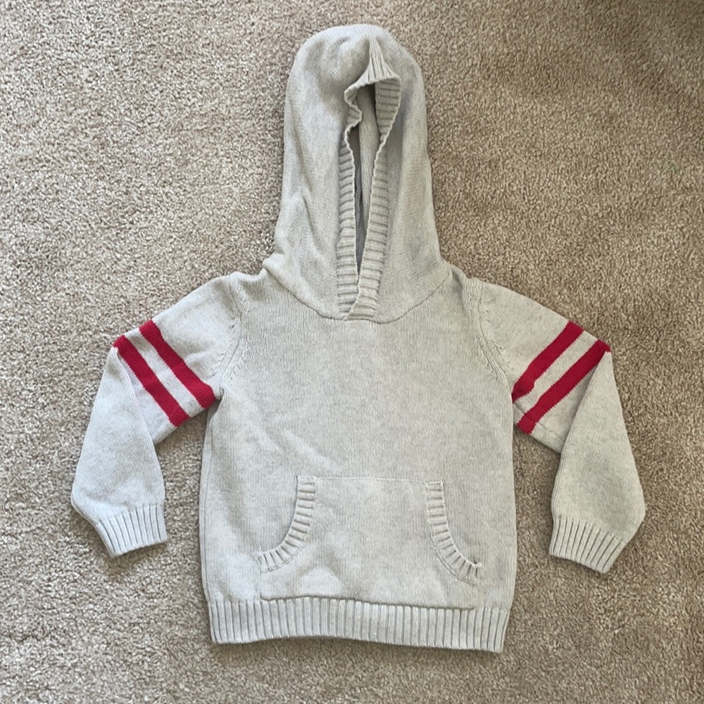 Janie and Jack front pocket striped sleeve sweater